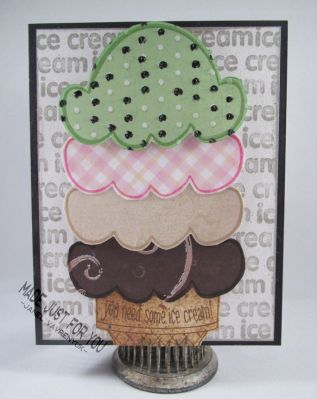 MadeJustForYou
This stamp set just keeps getting better and better!  It was fun using the whole set to create this card.
Keywords: scream4icecream