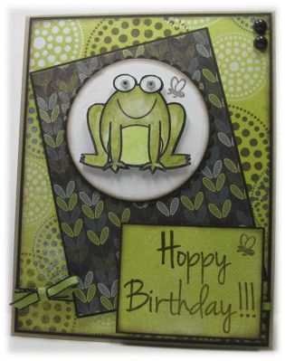 froggy
Birthday Card made with froggy2love stamp set.
Keywords: Hoppy birthday. froggy2love,
