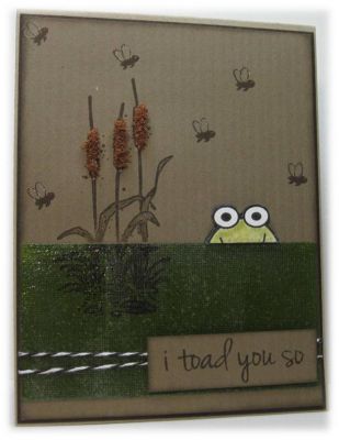 Bullrush Frog
Masculine card with bullrushes.

http://ninascardart.blogspot.com/
Keywords: bullrushes, frog