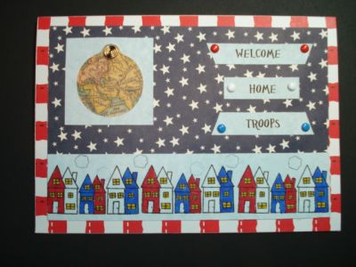 Card 4 Troops
I colored the houses using Copic markers.
