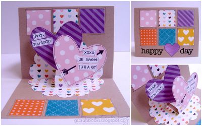 happy {heart} day
I created this card using the love2hug stamp stamp set in combination with the the Sizzix Scallop Circle Pop-Up die.
