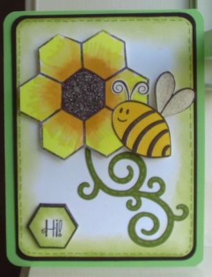Made flower with background4bees
stem with swirls die
