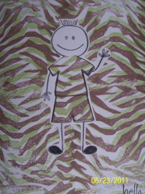 Camouflage
I cut out the boy and the clothes. Then I glued the boy down and popped up the clothes.
Keywords: kids2love animals4prints