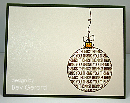 Christmas 'Thank You's'
Last on the Christmas list for the year is a simple Christmas Thank You card. The lights are on the front of the card, while the opening looks through to the 'ornament' Thank You sentiments on the inside of the card.   An inside view and color map are blogged in this post at Savor the Journey (http://savorthejourney.blogs.splitcoaststampers.com/2011/12/28/color-challenge-with-touch-twin-markers-ttc08/)

This is the inside view of the card.   The front of the card is shown in another photo.
Keywords: Christmas, Shinhan, touchtwin, Sentiments4Circles