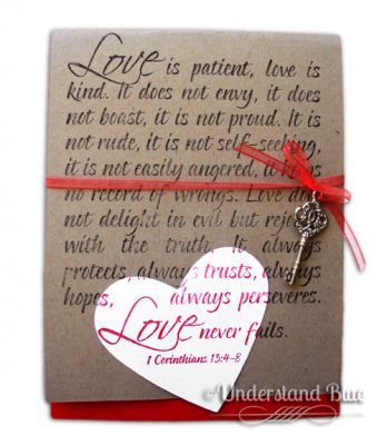 Love
SUCH beautiful script and timeless words...

I used the SU! hearts framelits to cut the heart. The colors are Poppy Parade, Basic Black and Crumb Cake and I used a trinket key. 
Keywords: quote2love