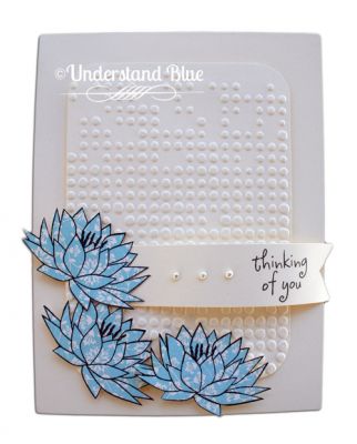 Blue Water Lilies
I LOVE these! I stamped them on DSP and cut them out and mounted them on an embossed background. 
Keywords: Understandblue, Froggy2love