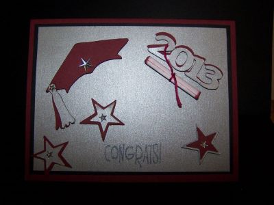 graduation
I made this card for our niece -- her school's colors are maroon and silver.
