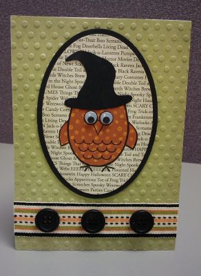 Whooo's a Witch?
The owl is paper pieced and wearing the witch hat from the spooky2scare set.
