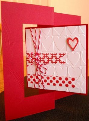 My Heart Flips For You...outside
Used the free Flip-it card Stephanie gave us.
Background Stamps:  Back2Squares and Dots2Love
Heart image: Hearts2DieFor  - used glitter glue in center of the small heart

Keywords: Background Stamps, flip-it cards