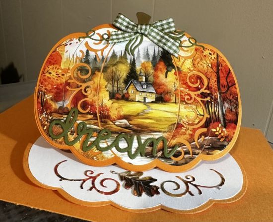 Keywords: Autumn  Fancy Pumpkin easel card 