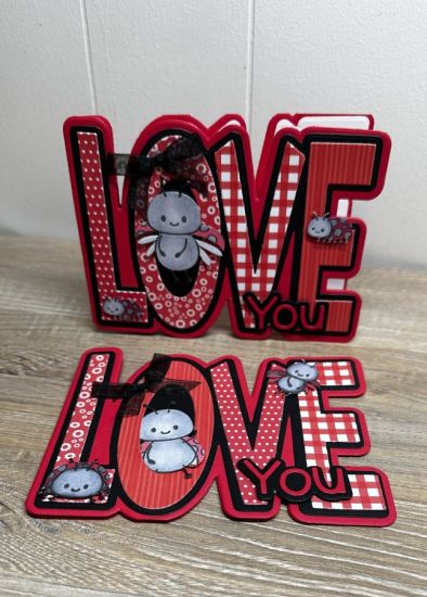 Keywords: Ladybugs, Love fold it , heart swirls, shaker, Valentines Day