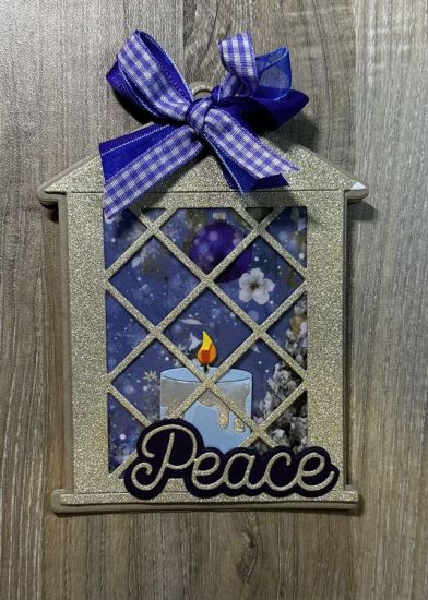 Peace Lantern 
Keywords: Lantern fold it , peace word die, glitter paper, Christmas card
