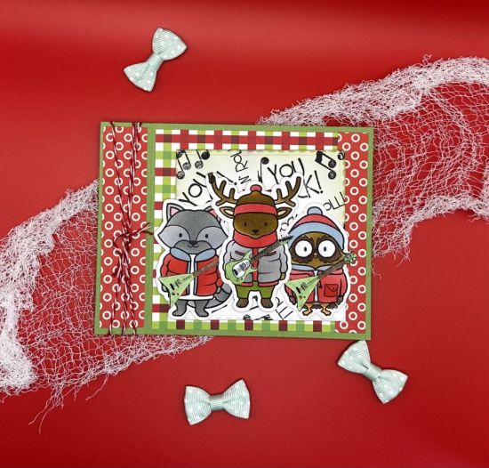 Bundled Up Rockers!
Book binding card with All Bundled Up critters with the Guitars2stamp stamps & dies
