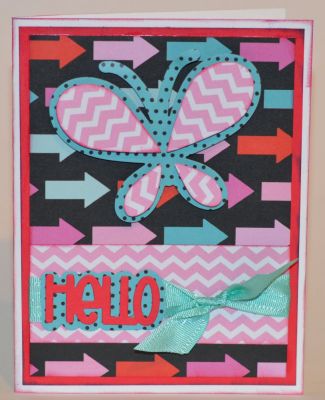 Hello
I used the cardstock, patterned papers, ribbon & Hello die from May Kit Club. The butterfly is from Sizzix Framelits Die Set 6PK w/stamps Butterflies.
Keywords: butterflies,May Kit Club