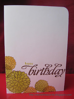 CAS Happy Birthday
I just love the mums in this set and I use it ALL the time! This card is masculine to me, but my hubby doesn't think so! 

