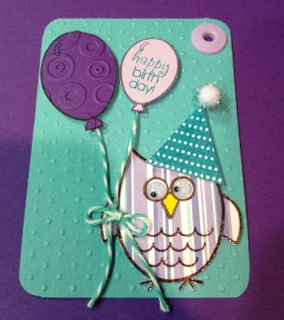 Birthday Gift Tag
owl, banner, Twinery twine and Sizzix texture Boutique w/ Cuttlebug envelopes
Keywords: Owls, Banners, Sizzix, Cuttlebug