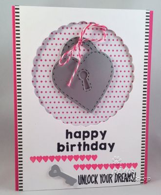 Cardstock:  The Stamps of Life* and Bazzill Silver
Pattern Paper:  The Stamps of Life*
Stamps:  heartlocket2love and November Card Kit Stamp set*
Ink:  Colorbox
Dies:  Heart Locket from The Stamps of Life and Sizzix Scallop Circle
Ribbon:  The Stamps of Life Twine*
Other:  Little B Washi Tape, Black Zig Marker
*from The Stamps of Life November Card Kit

Keywords: November Card Kit