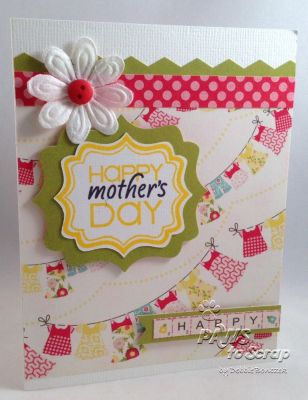 Mother's Day
Supplies Used
Cardstock - Bazzill
Pattern Paper - Echo Park Sweet Girl
Embellishments - Echo Park Sweet Girl Washi Tape, Petaloo Flowers, American Craft Button
Ink - Color Box
Stamps - Stamps of Life - Stamps4FancyLabel
Die Cut - Sizzix Fancy Label and Chevron Border

