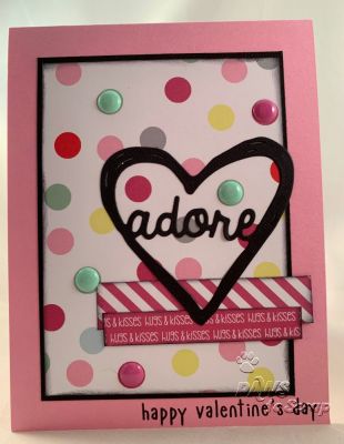 Adore - Happy Valentines Day
Supplies from The Stamps of Life December 2018 Card Kit:  Cardstock, Pattern Paper, Adore Heart Die and Shadow, Enamel Dot Stickers
Other Supplies:  Licorice Cardstock and Ink (The Stamps of Life); icecreamtruck2stamp (The Stamps of Life);
