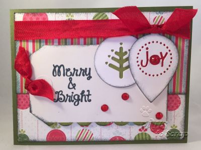Merry & Bright Ornaments
All supplies for this card are from the October Card Kit from The Stamps of Life except those listed:

Memento Ink
Wink of Stella Pen
Ornament Club Die Set, Ornaments 2 Die Set, and Christmas Discs Die Set - all from The Stamps of Life

