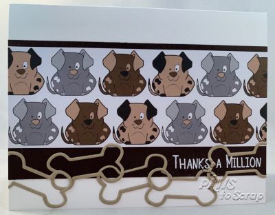 Supplies Used - Thanks a MIllion
Stamps and Dies:  Sentiment Stamp*; Jar2Stamp Dies; 
Ink & Embossing:  Versamark; White EP (Ranger);
Paper: Cardstock and Pattern Paper*

* From The Stamps of Life January 2019 Card Kit

