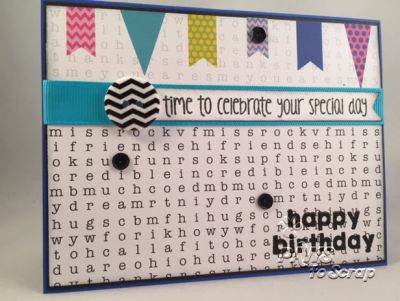 Time to Celebrate
All supplies from November, 2015 Stamps of Life Card Kit except for ink and sequins.  
