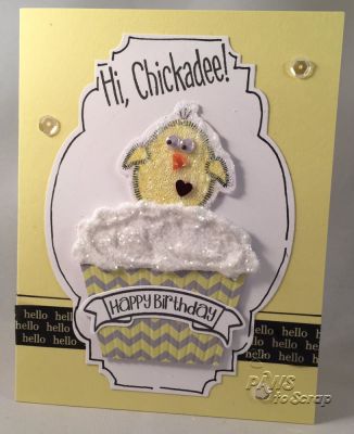 Happy Birthday Chickadee
Cardstock:  The Stamps of Life*
Pattern Paper:  The Stamps of Life*
Stamps:  eggs4easter and morechalksayings2stamp from The Stamps of Life
Dies:  Easter Framelits Die, Banner Die and Labels Ornate from Sizzix and The Stamps of Life
Ink:  Colorbox, Copic Marker
Other: Hello Washi Tape from The Stamps of Life, Dreamweaver Embossing Paste, Sprinkles Glitter from The Stamps of Life, Sequins, Google Eyes, and Foil Heart from Pretty Pink Posh, Faber Castell Glass Bead Glitter Gel
*from February Card Kit
