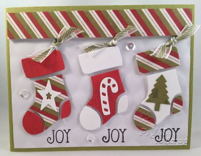 Joy
Cardstock:  Bazzill and The Stamps of Life
Pattern Paper:  Authentique
Stamps:  stockings4Christmas from The Stamps of Life
Dies:  Stockings Dies from The Stamps of Life
Ink:  Stampin' Up
Ribbon:  Stampin' Up
Other:  Sequins from Pretty Pink Posh

Keywords: stockings4Christmas Stockings Dies
