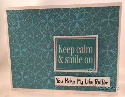 Keep Calm
Sentiment Stamp from August Card Kit 2018
Pattern Papers from February 2015 Card Kit
