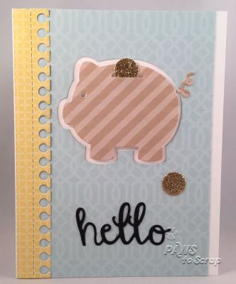 Penny four your thoughts . . . 
Stamps:  piggybank2stamp (The Stamps of Life)
Ink: Black (Hero Arts)
Paper:  Solar White (Neenah); Pattern Papers (Kiwi Lane); Gold Glitter Paper (Best Creation); Licorice Cardstock (The Stamps of Life)
Accessories:  Piggy Bank Die Set and Notebook Edge and Hello Dies (The Stamps of Life)

Keywords: Piggy Bank Die Set Notebook Edge Hello Die piggybank2stamp
