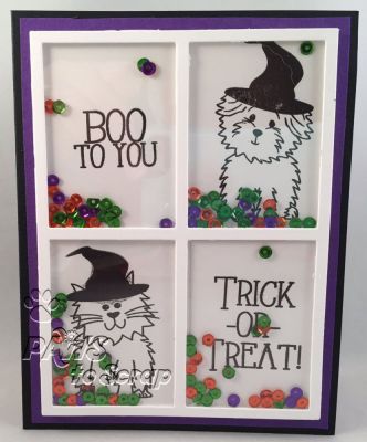 Boo to You
Supplies Used - Boo to You
Stamps:  Critters4Halloween Stamp Set (The Stamps of Life); Grid 2 Dies (The Stamps of Life)
Ink: Licorice Cardstock (The Stamps of Life); Acetate (The Stamps of Life)
Paper:  Boysenberry and Black Licorice Cardstock (My Favorite Things); Solar White (Neenah)
Accessories:  Trick or Treat Mix Sequins (Pretty Pink Posh)

Keywords: Critters4Halloween