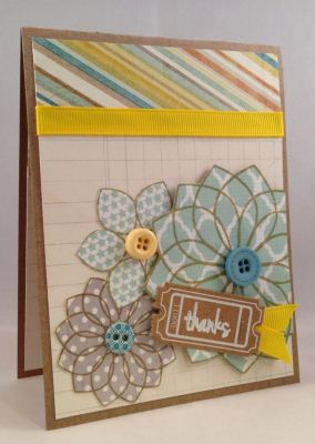 Thanks
Stamped the images from sea2flower onto pattern paper and cut them out.  Popped the largest flower over the smaller two to give dimension.  
