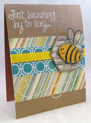 Bee Birthday Card
Made this card using Bees4Me.  Tranparency was used for the wings, and the bee was popped up which gave it great dimension.  
