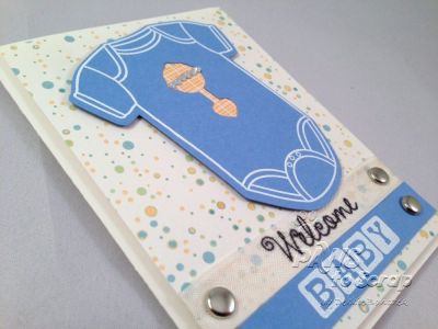 Welcome Baby
Created this card for a co-worker's baby shower.  I white embossed the onesie which gave a really crisp image.  I also white embossed the "baby" blocks.  
Keywords: onesie4baby baby