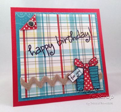 Happy Birthday
Love stamping on pattern paper and paper piecing, which is what I did on the gift.  All of the paper used was from my scrap stash, so aside from some Bazzill cardstock, I'm not sure which companies these patterns come from, but it all came together nicely.  Love to use my scraps!  
Keywords: birthday4Cookie birthday happy birthday
