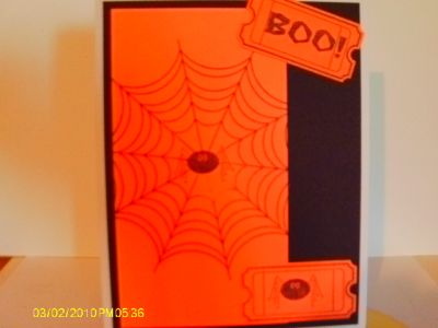  BOO for Halloween
Used the web4us, the solids4Halloween and the tickets2stamp set for this card
