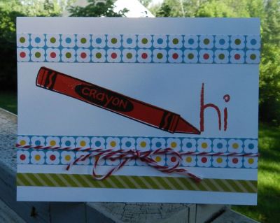 Hi
My new stamp set arrived yesterday, and I HAD to make something with it right away!! I just couldn't resist!! It's just too cute!
