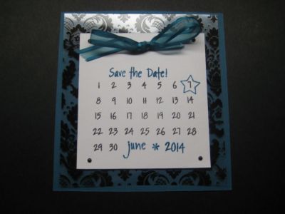 Save the Date card for my upcoming renew vow ceremony. Idea from Stephanie's video of how to use the Calendar stamp set and it's companion.
