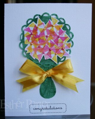 Used the smal pinwheel stamp to create these flowers for a photo inspiration challenge at Link Up For Pink

