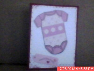 Baby girl onesie
Paper pieced onesie for a girl. Sorry for the poor photo - I'm still learning. 
Keywords: Onsie, paper pieced, girl
