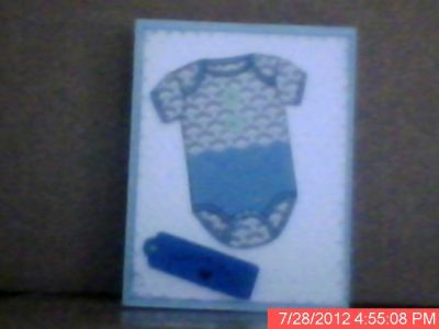 Boy onsie with paper piecing. Sorry photo isn't very good - I'm still learning.
Keywords: boys, onsie, paper piecing