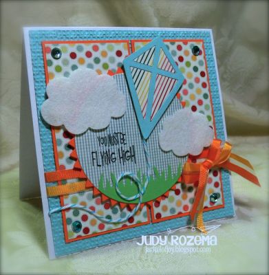 *Flying High
The clouds are from the new Cloud dies and stamp set: clouds2cut.
I also used kites2fly and the Kite die set.
Keywords: Judy Rozema kites2fly