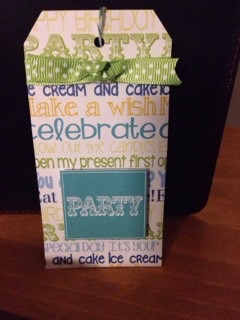 Birthday Tag
Cut pattern paper into tag shape. Quick tag 
