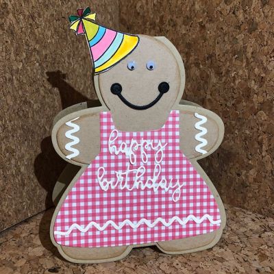 Gingerbread Girl Birthday
Added a stamped and colored party hat from birthday4cookie 
