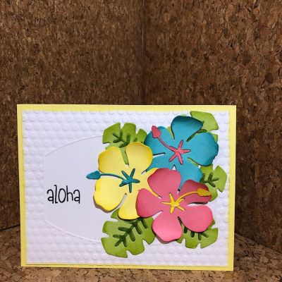 Hibiscus Aloha Birthday 
Tropical2stamp and dies used.
