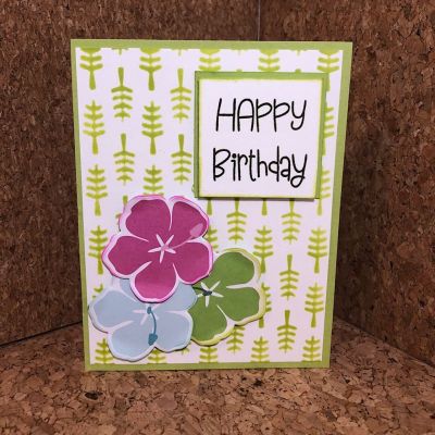 Stencil Birthday Card
I stenciled the background and die cut the pattern paper for a quick birthday card. 
