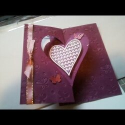  Heart flip it card with love2die for stamps butterfly embossed
