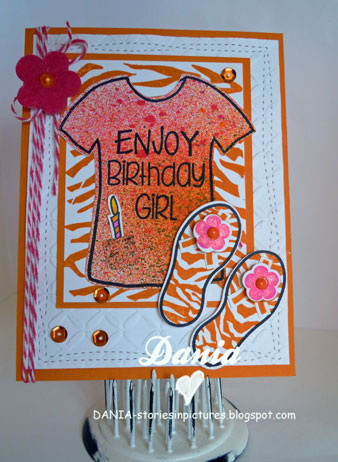 Enjoy Birthday Card
TShirt was colored using TSOL sprays.  
