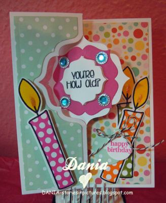 How Old Are You!
Keywords: Aug Card Kit, Minitags2cut, Regal Flipit, Guava, Artichoke, Tangerine and Banana Ink.