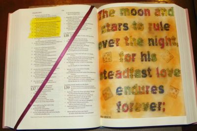 Stars
A Bible Journal
Keywords: A font from online called Goldstar and used hip2be... stamps.